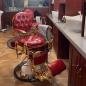 Preview: Großhandel B2B Vintage Friseursalon Barber Shop Friseurstuhl schwenkbar Frisierstuhl golden